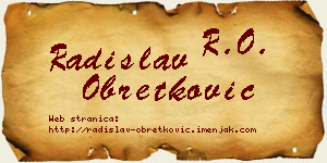 Radislav Obretković vizit kartica